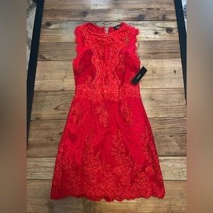 NWT Lulu’s Red Lace Mini Dress